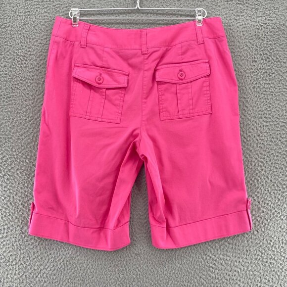 Chicos Shorts Womens 2 US 12 Pink Chino Utility Pockets Stretch Everyday Casual - Picture 3 of 12
